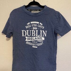 Temple Bar Dublin Ireland Kids Graphic T Shirt Size 3-4 Blue